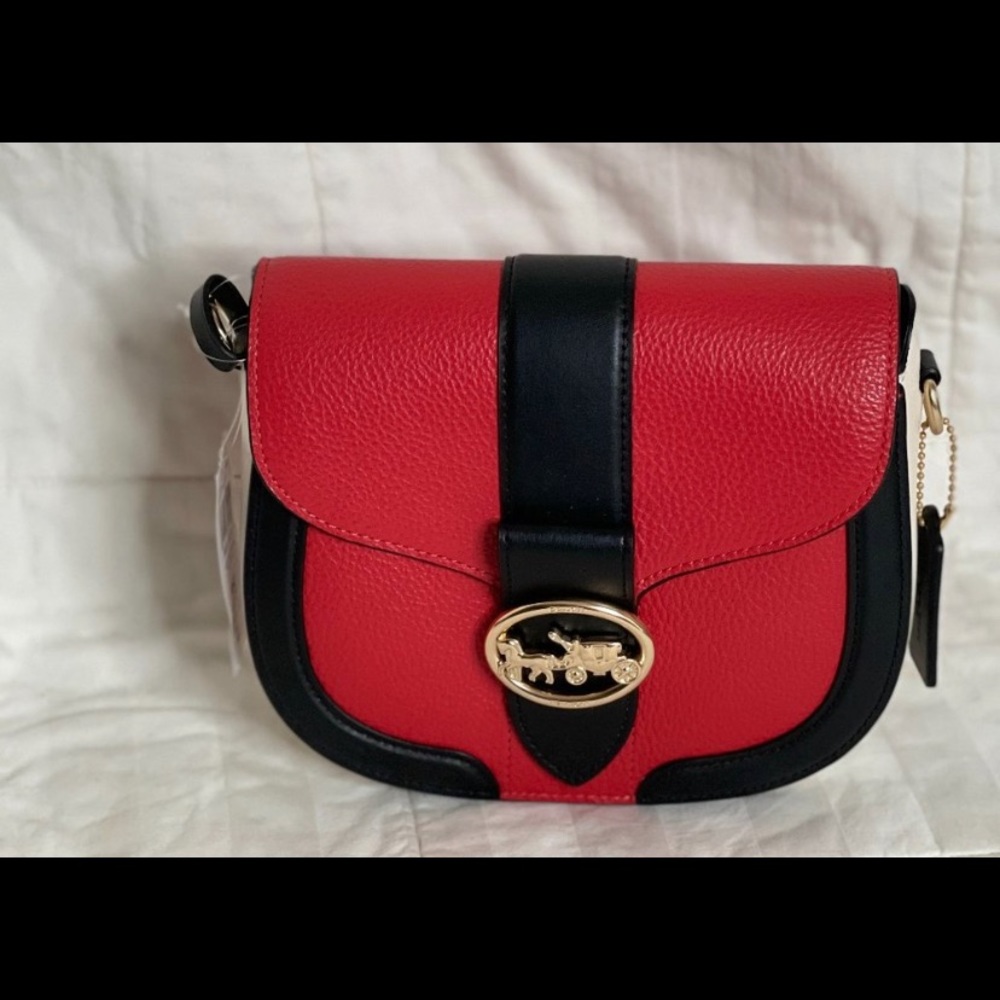 Make an offer!! Coach IM/Bright Poppy Multi C3596 Saddle Bag NWT